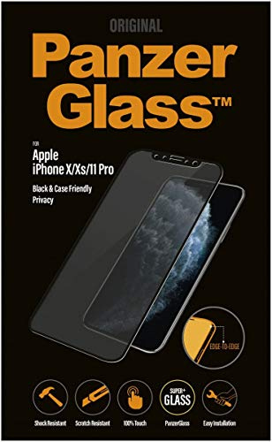 PanzerGlass Schutzglas Privacy Case Friendly für iPhone 5.8 Zoll, Black, P2664, Schwarz, iPhone 11 Pro/Xs/X