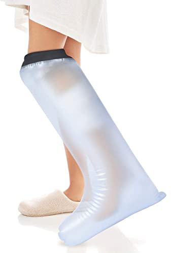 Akozon Keep Leg Cast Dry, Wasserdichte Beinabgussabdeckung für Dusche, Abgussschutz Duschbein Wiederverwendbarer Duschverband für Erwachsene und Wundschutz für Bein, Knie, Fuß, Knöchelwund