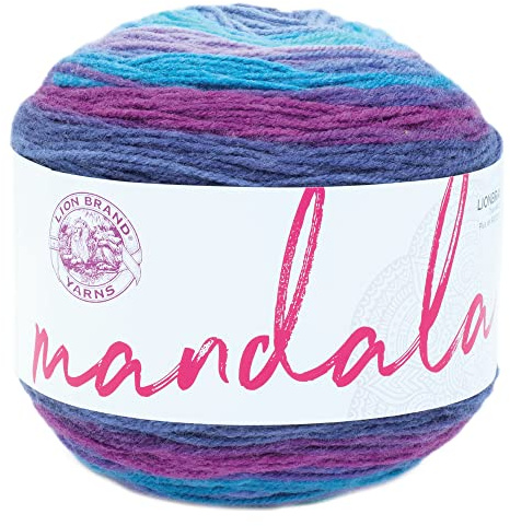 Lion Brand Yarn Mandala, filato multicolore per uncinetto e lavoro a maglia, filato per artigianato, confezione da 1, Hades