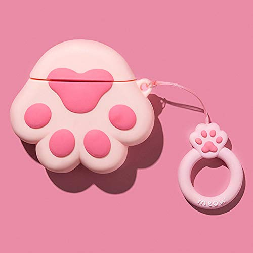 Compatibile Con Custodia AirPods 3 Generazione 2021, Bambini Adolescenti Ragazze Ragazzi Donne Protettivo Silicone Kawaii Cartoon Cute Zampa Di Gatto per Custodia AirPod 3rd Case Cover Rosa Cat Paw