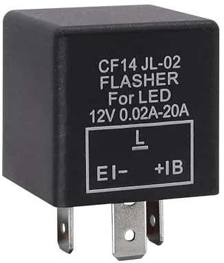 HISports Blinkrelais,3 Pin Blinkrelais Flasher Relay,CF14 12V 0.02A-20A Motorrad Blinker Blinkgeber 0,1 Watt-150 Watt Für Fahrzeug Auto Motorräder