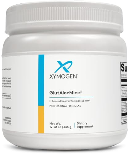 XYMOGEN GlutAloeMine - 3 g L-Glutamine with Aloe Vera Extract - GI Lining & Digestive Wellness Support Prebiotic Gentle Gut Health Powder - Vegan & Non-GMO - 12.28 oz (60 Servings)