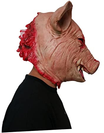ABOOFAN Schweinskopfmaske Aus Latex Für Halloween Cosplay Gruselige Tiermaske Als Horror-accessoire Für Partys Und Kostüme
