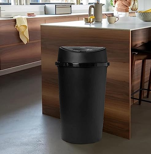 SR ENTERPRISES 60L ALL BLACK TOUCH TOP BIN/DUSTBIN/RUBBISH BIN/KITCHEN/HOME/PLASTIC