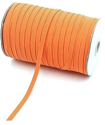 NEFLUM Bandes élastiques en Caoutchouc, 20 mètres, 3mm/6mm, Ligne élastique, Bricolage, Ceinture de Couture décorative, Accessoires de vêtement, Orange, 6mm