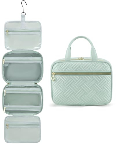 Kulturtasche Damen LOVEVOOK wasserdichte Kulturbeutel zu Aufhängen Faltbare | Waschtasche Kosmetiktasche Groß mit 360°Drehbare Haken Waschbeutel für Damen