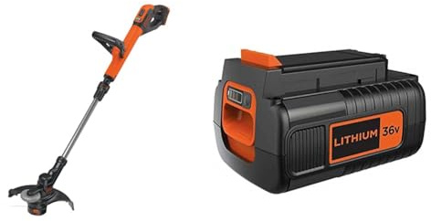 Bundle mit Black+Decker Akku-Rasentrimmer (18V 2,0Ah, 28 cm Schnittbreite, für größere Flächen geeignet, ohne Akku und Ladegerät) STC1820PCB + Black+Decker Li-Ion Ersatzakku