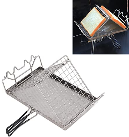 Vomeko Grille-pain De Poêle De Camping, Grille-pain De Poêle De Camping Portable, Grille-pain De Cuisinière Extérieure En Acier Inoxydable à Structure Stable Et Portable Pliable, Pour le Camping Sur C