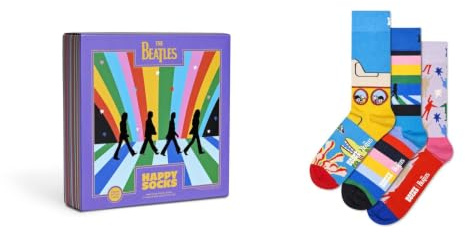 Happy Socks Calcetines The Beatles 3-Pack Gift Set Algodón Hombre Mujer Turquesa