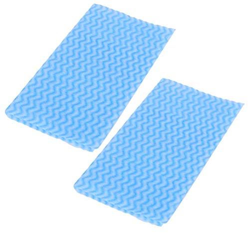 HELEVIA 2 Confezioni di Strofinacci Monouso in Tessuto Non Tessuto per Lavare i Piatti, Panno per la Pulizia della Cucina (Blu)