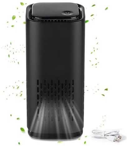 Purificateur d'air à 360° Portable, Mini Air Purifier d'ions Négatifs Silencieux 18dB avec Veilleuse pour Bureau, Salon, Chambre à Coucher, Voiture