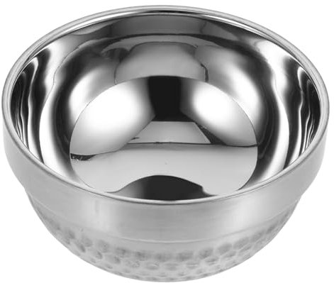 Amosfun 3 Pz Ciotola in acciaio inossidabile ciotole cucina ciotola cucina zuppiera bowl cucina fondine in acciaio scodella infrangibile insalatiera doppia ciotola caso di insalata Silver