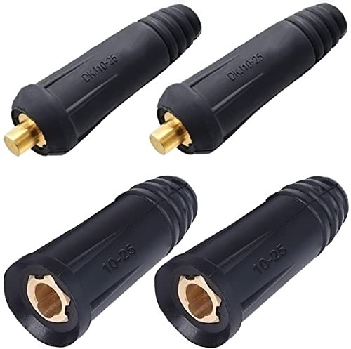 EATBALE Coppia di connettori rapidi per giunti per cavi di saldatura DINSE-Style 100Amp-200Amp DKJ10-25 DKZ10-25 SQ-MM (#6-#4) maschio-femmina per accessori per saldatrici 2 set