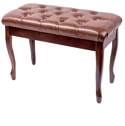 Meiiron Klavierbank Duett mit Stauraum, Bequemer Sitz for Zuhause & den professionellen Einsatz - Klavierhocker aus Leder, Maße: 76x35x49cm(Brown)