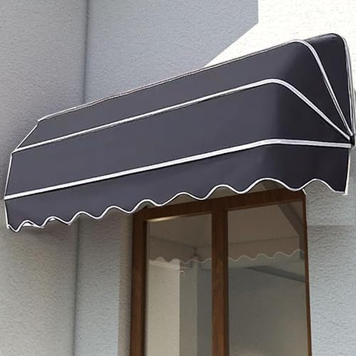 Verstellbare Höhe Klemme Balkonmarkise mit Handkurbel, UV-beständig und wasserdicht, Aluminiumlegierung, manuell einziehbar, Outdoor-Markise für Terrasse