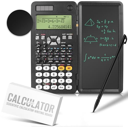 OfficeNest 552 Funktionen – 2025 Update – Wissenschaftlicher Taschenrechner mit LCD-Schreibpad & Stylus – Solar & Batterie – Nicht programmierbar – Für Schule, Abitur, Studium, Uni & Beruf