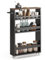 Xbro Estantería nicho de 15 cm de ancho, estantería nicho con 3 niveles, carrito de cocina con ruedas, estantería nicho para cocina, salón, lavadero y baño, 50 x 15 x 80 cm, negro