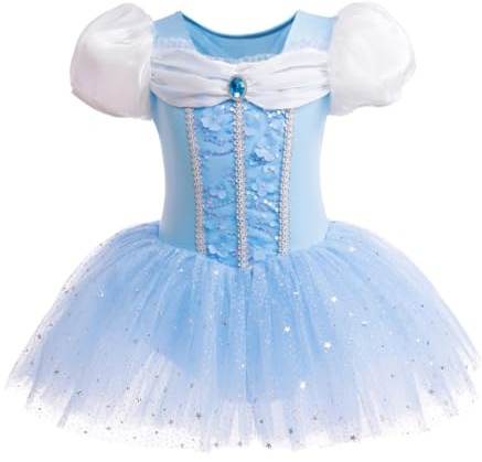 Lito Angels Robe Ballet de Danse Princesse Cendrillon pour Enfant Fille, Déguisement Ballerine Justaucorps Tutu Taille 18-24 mois (Numéro d'étiquette 90)