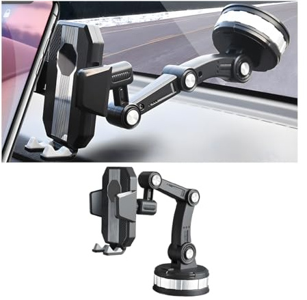 JNNJ Soporte Móvil Coche, Suporte Telemovil Carro Universal para Parabrisas Salpicadero, 360° Rotación Accesorios Movil Coche, Accesorios Universales Interior Decoración Protecciones para Automóviles