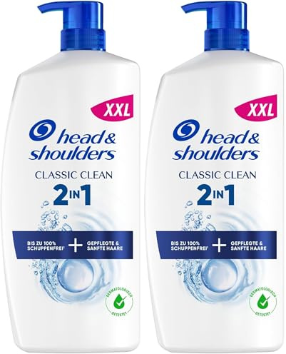Head & Shoulders Classic Clean 2in1 Anti-Schuppen-Shampoo, 800ml Pumpspender. Bis zu 100 Prozent Schuppenschutz Plus Feuchtigkeitspflege, Klinisch Getestet (Packung mit 2)