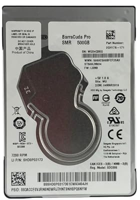 JXCHSWOU Unità disco rigido HDD for laptop da 500 GB, 2,5, 7200 giri/min, cache da 128 MB, SATA III ST500LM034