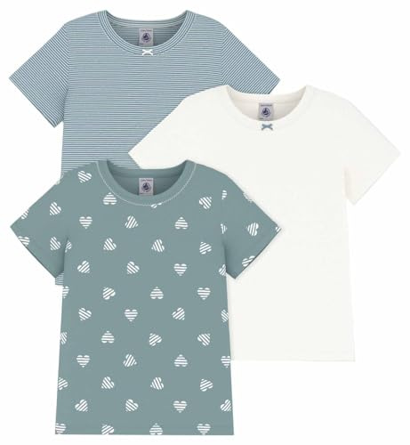 Set di Magliette per Bambini in Cotone a Maniche Corte con Stampa a Cuori