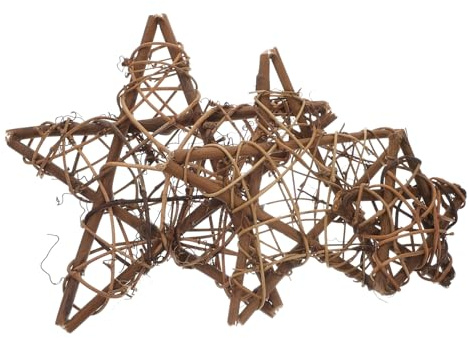 UKCOCO 3pcs Rattan Star Decoration Wreath Rattan Ring Diy Wreath Frame for Crafting Crafting Use Webbing