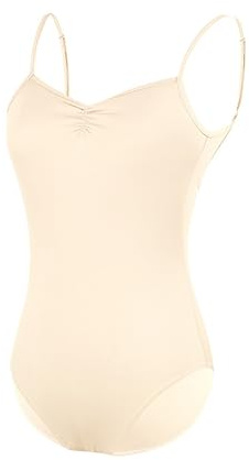Mesduri Damen Ballett Trikot V-Rücken Turnanzug mit Verstellbare Träger Tanz-Body Gymnastik Bodys Camisole Tanzkleidung für Training