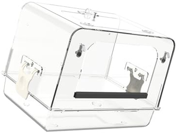 WKabnkn Caja de ducha para loros, bañera para pájaros, loros, alimentación para jaula, bandeja de gran capacidad, bañera de acrílico grande