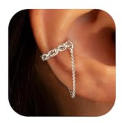 Asdecy Ear Cuff Silber Fake Piercing Ohrringe Ohrclips Damen Ohne Ohrlöcher Wrap Cuban Kette Huggie Clip Ohrringe Fake Helix Knorpel Earcuffs in Geschenkbox