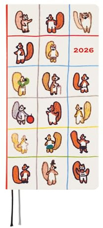 Hobonichi Techo 2026 Spring Weeks – 100% ORANGE: Squirrel’s Moving Day (Japanese, Tall & Slim, April Start)