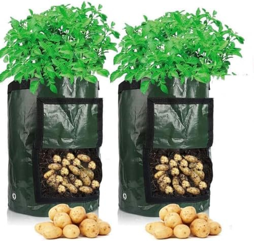 Cefrank 2 X Sac de Plantation Grand, 50 L, 34 X 35 cm, Sacs de Plantation pour Pommes De Terre, Carottes, Fraises Fraise Grow Bag