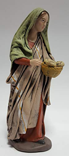 Arte Pesebre - Pastora con cesto de Pan Delante, para Figuras de 17 cm