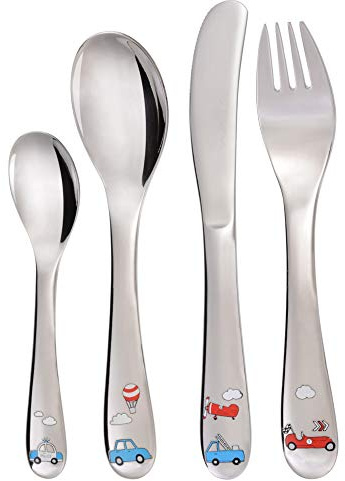GRÄWE® AUTOS - Set di posate per bambini, 4 pezzi
