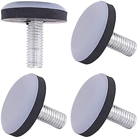4x Pies niveladores circular deslizadores Teflon PTFE con tuerca M6 muebles