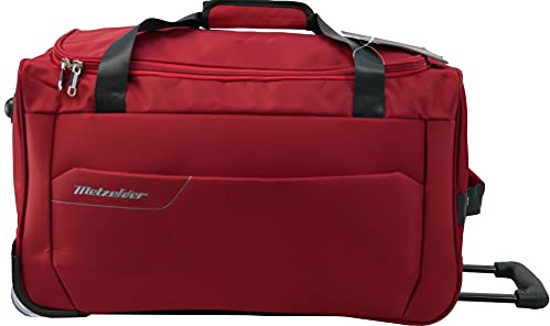 METZELDER Bolsa de Viaje Trolley con Ruedas Runner Maleta Flexible de Moda 1 año, Rojo (Red), Taille Moyenne (soute)_63x32x34cm_63L_2,5kg, Bolsa de Viaje