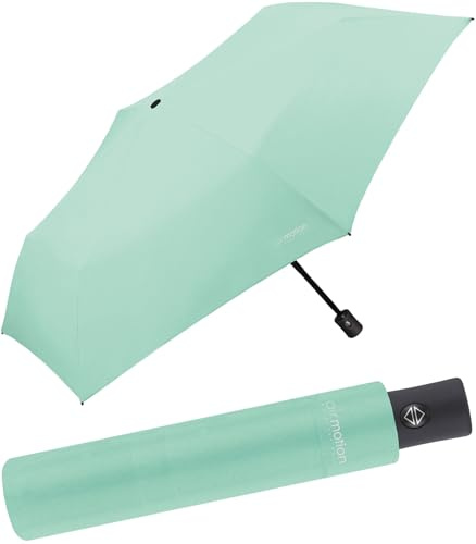 happy rain Air Motion - 174 Gramm Taschenschirm mit Auf-Zu-Automatik superleicht - Mint