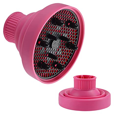 Diffusore Capelli Ricci,Diffusore Universale Capelli,Pieghevole diffusore Hood,Portatile Pieghevole Diffusore in Silicone,Diffusore Phon Universale Capelli,per Asciugacapelli(color is fuxia)