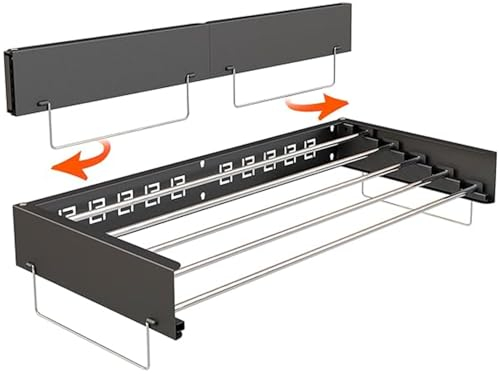 Eifelblick - Wäscheständer Ausziehbar - Kompakter, Stabiler Wäscheständer Wandmontage, XXL Wäscheleine Ausziehbar, 100cm, Einfach Klappbar, Modernes Platzsparendes Design, Einfache Montage