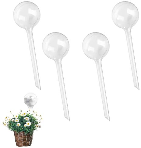 4 Pezzi Piccoli Globi di Irrigazione Sfere per Irrigazione Piante Auto-irrigazione in PVC per Interno ed Esterno D'appartamento