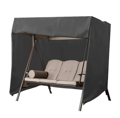YGLEEULI schaukel Abdeckung Patio Swing Cover 3 Triple Seater Hammock Glider Cover Waterproof Resistant Garden Furniture Covers(Black,2 seat160x120x170cm)