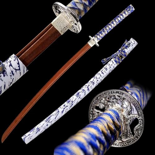 Handgjorda Bokken, Natural Ipe Wood Samurai Sword, Trä Katana-svärd i japansk stil för presenter, displayer, cosplay, rekvisita, festivaler, Kendo-övningar-102CM