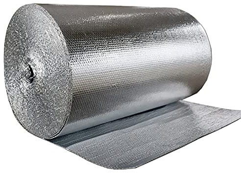 Réflecteur Radiateur Panneaux isolants réfléchissants à la Chaleur, Feuille d'aluminium Pare-Vapeur, Feuille d'isolation Thermique à Double Bulle, Rouleau d'isolation réfléchissant pour Murs, sols, g