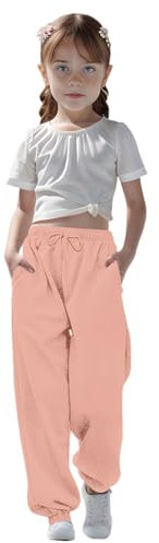 Unisex Kinder Hose - Stretch Cargo Hose bestickte Stretchhose Elastische Taille Wanderhose Trekkinghose Gerades Bein Hippie Hose Für 4-15 Jahre