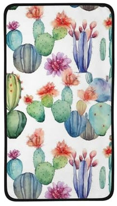 MMSJSBVY Asciugamano in pile color corallo con cactus acquerello, 40,6 x 71,1 cm, spesso e assorbente, ad asciugatura rapida, per casa, viaggi e spiaggia