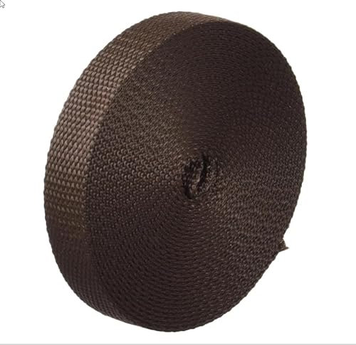 IdeaGenesis - Nastro per raccoglitori avvolgibili | Corda di ricambio per bobina morbida e rigida | Resistente ai raggi UV e all'abrasione (marrone, nastro 18 mm)