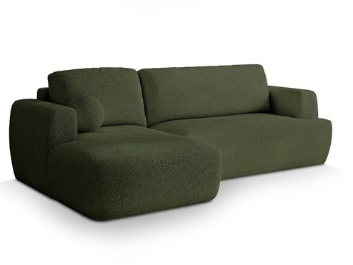 Masseno Ecksofa SENTI N L-S mit Schlaffunktion L-Form, Sofa mit Bettkasten, Wohnzimmersofa, Couch, Soffa, Bettsofa, Couchgarnitur- Grün, Now OR Never 37