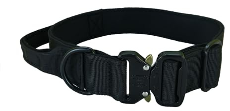 Newtensina Outdoor Tactical Hundehalsband mit Griff, Heavy Duty Military Hundehalsband mit D-Ring, einstellbare Taktische Halsbänder für große Hunde Training