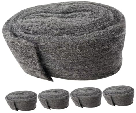 CIYODO 5pcs Steel Wool Hole Plugging Tool Rodent Mesh Wire Wool Mice Rats Garage Door Seal Replacement Wall Cracks Ventilation Filler