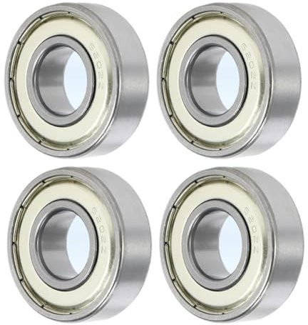 4 Stück 6202ZZ Kugellager Double Shielded Ball Bearings Rillenkugellager | Saipor Lagerstahl P6 6202 ZZ Skateboard-Kugellager Geräuscharme Vorgeschmierte Hochgeschwindigkeitslager (15x35x11mm)